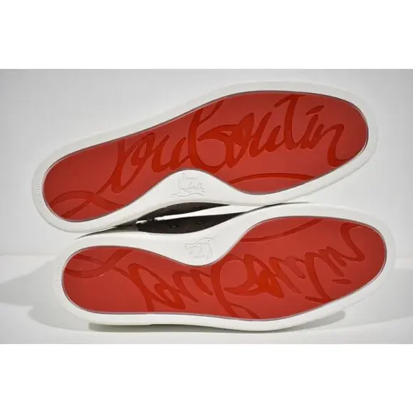 Christian Louboutin Men Louis Orlato Flat Elegant Argento High Top Sneaker 43 10